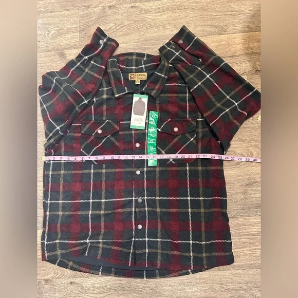 NWT BC Clothing Men's Textured Flannel Button Cuffs Branded Buttons Heavyweight - Picture 6 of 14